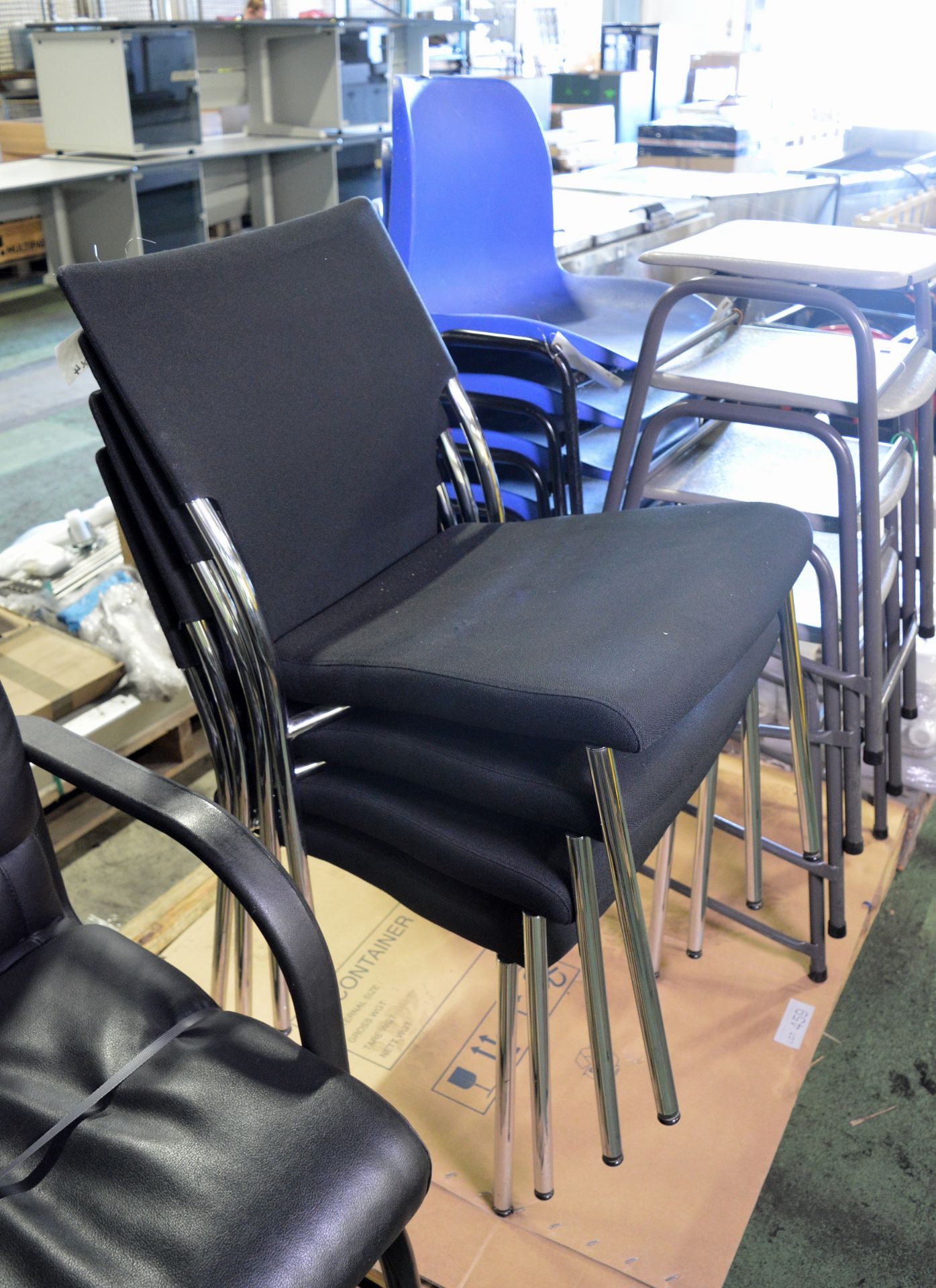 4x Canteen Chairs With Black Fabric Seat, 4x Stools with Plastic Seat, 6x Canteen Chairs w - Image 3 of 3