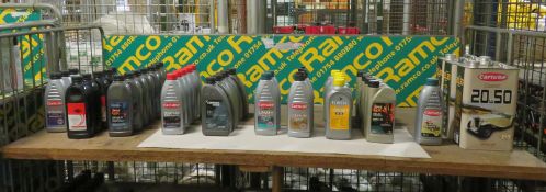 Various engine oils - Carlube, Drivemaster, Unipart, Bluecol OE05 antifreeze - check pictures