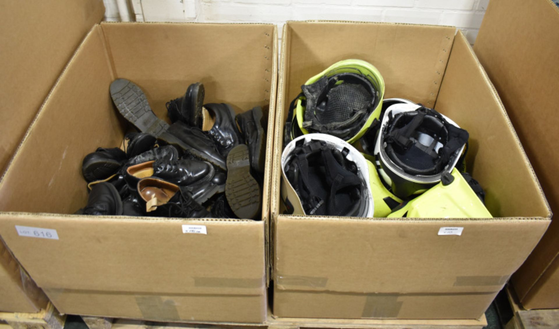 Various Safety Shoes, Various Fire Service Helmets