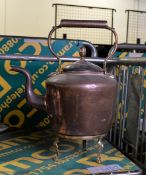 Copper Tea Pot on Brass Stand