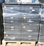 16x Black Plastic Tote Boxes With Lids L 600mm x W 400mm x H 340mm