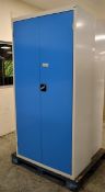 Metal Blue Double Door Cabinet - W 1100mm x D 500mm x H 2010mm with 2 keys (inside)