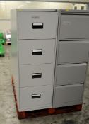 Metal 4-Drawer Filing Cabinet - W 470mm x D 620mm x H 1320mm