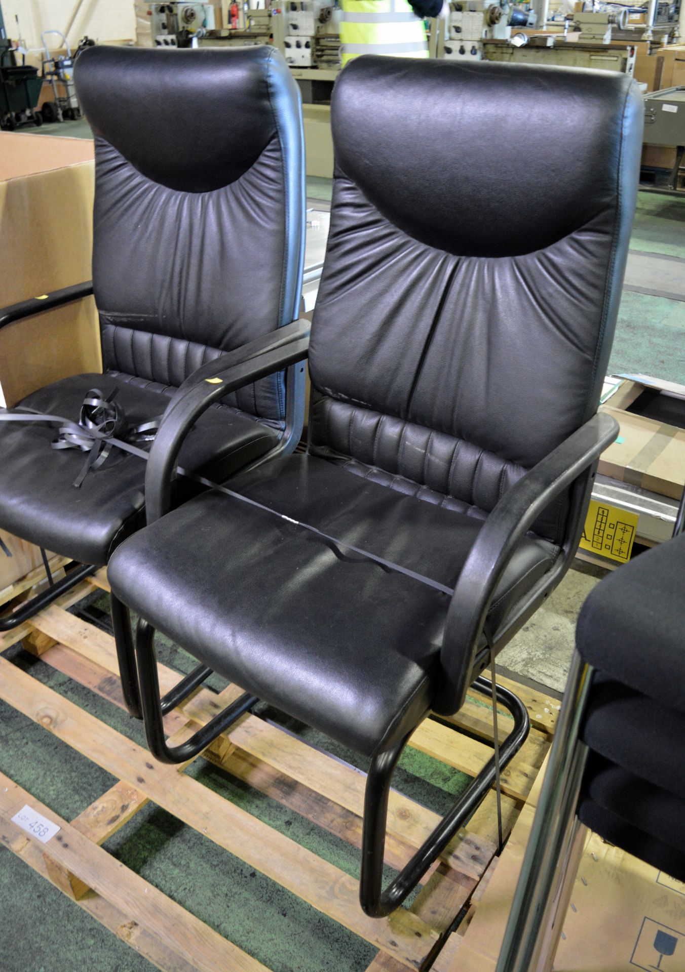 2x Office Chairs - Black Fabric Seat - Image 2 of 3