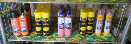 Carplan engine degreaser, ADD-IT leak detector, Normfest MotClean, Carplan Get-In