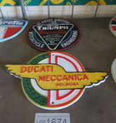 Ducati & Triumph Cast Signs