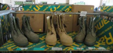 3x Pairs Hot Weather Boots (6.5 W - Sage, 12 R - Desert Tan, 7 R - Sage)