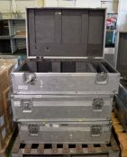 3x Empty Storage Cases L 1000mm x W 650mm x H 330mm