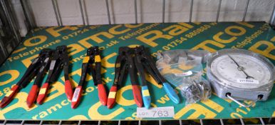 5x Electrical Crimping Tools, Electrical Crimp Tool Die Code 4 AMP, Salter 235 Hanging Weight Scales