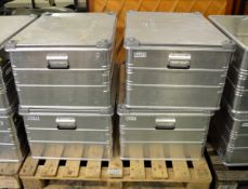 4x Zarges Aluminium Storage Cases L 790mm x W 590mm x H410mm