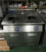 Electrolux Stainless Steel Twin Deep Fat Fryer L800mm x W930mm x H1000mm - AS SPARES