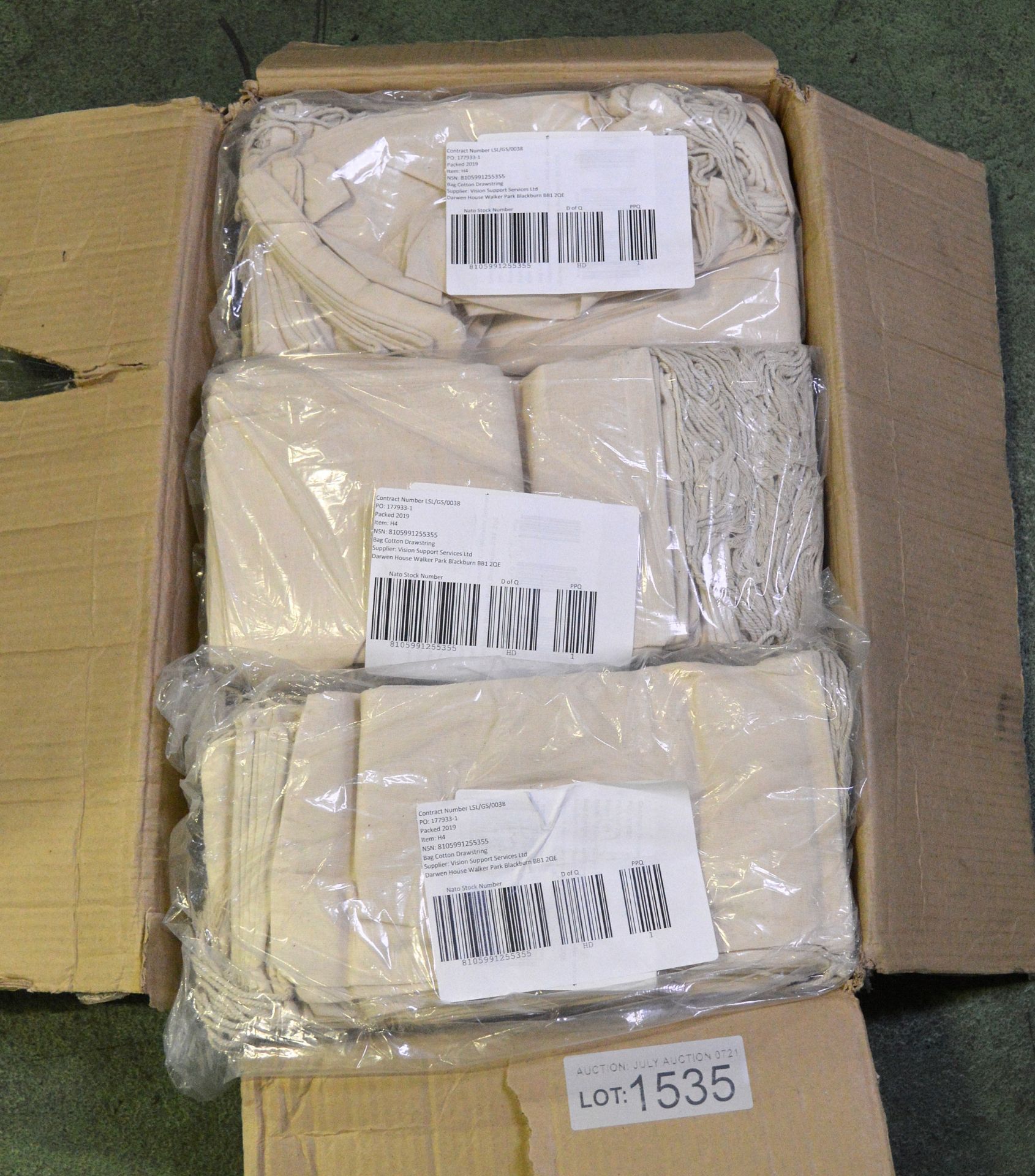 Drawstring Bags (unbleached) - 30 x 15cm - 100 per pack - 3 packs per box - 2 boxes - Image 2 of 4