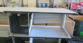 Technical Table With 1 Glass Cabinet Door L 1800mm x W 920mm x H 750mmm