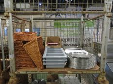 Various Catering Equipment - Bread Basket, Service Trays, Plate Mats, napkin dispensers