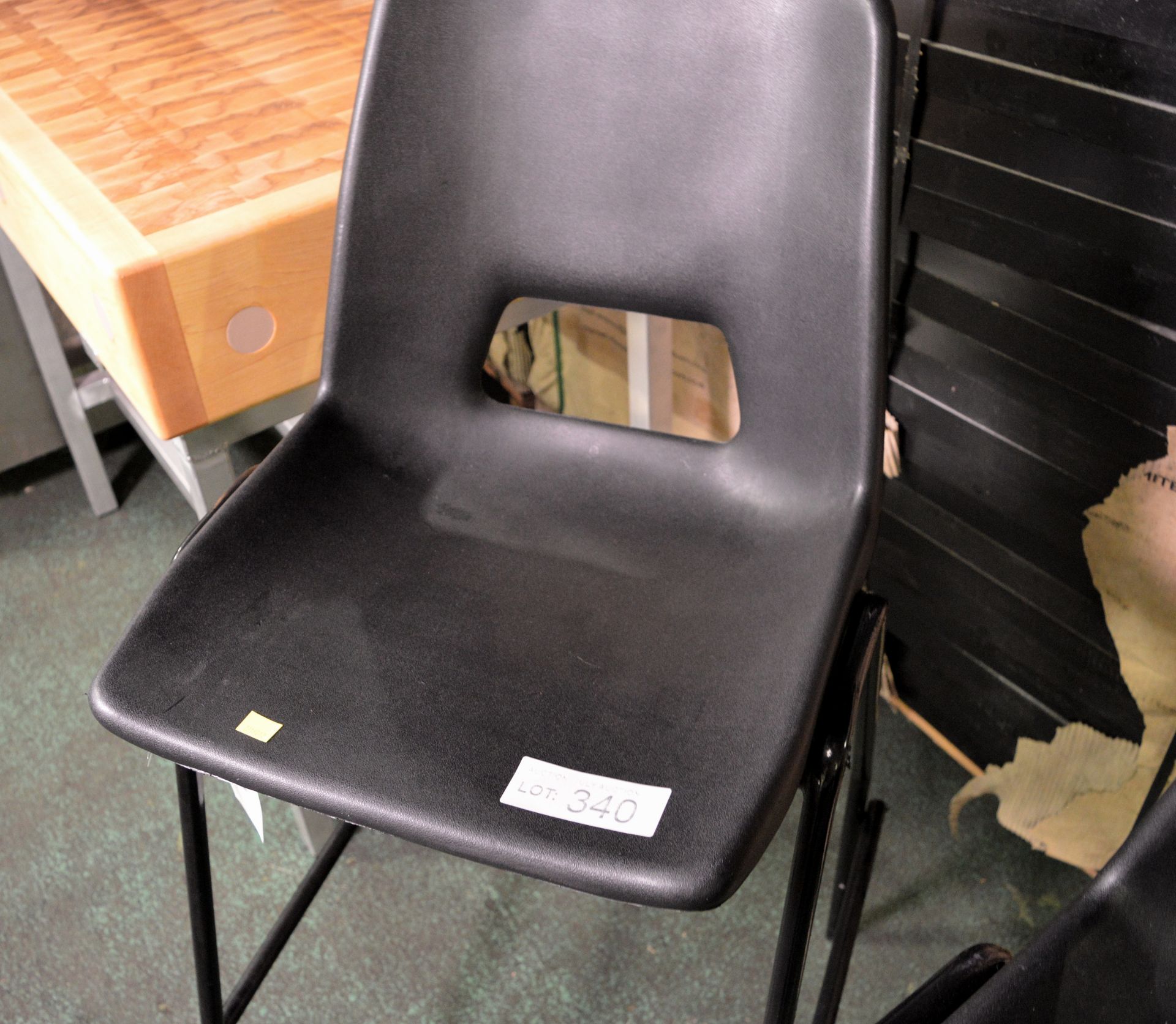 2x Tall leg chairs with black plastic seat - Image 3 of 3
