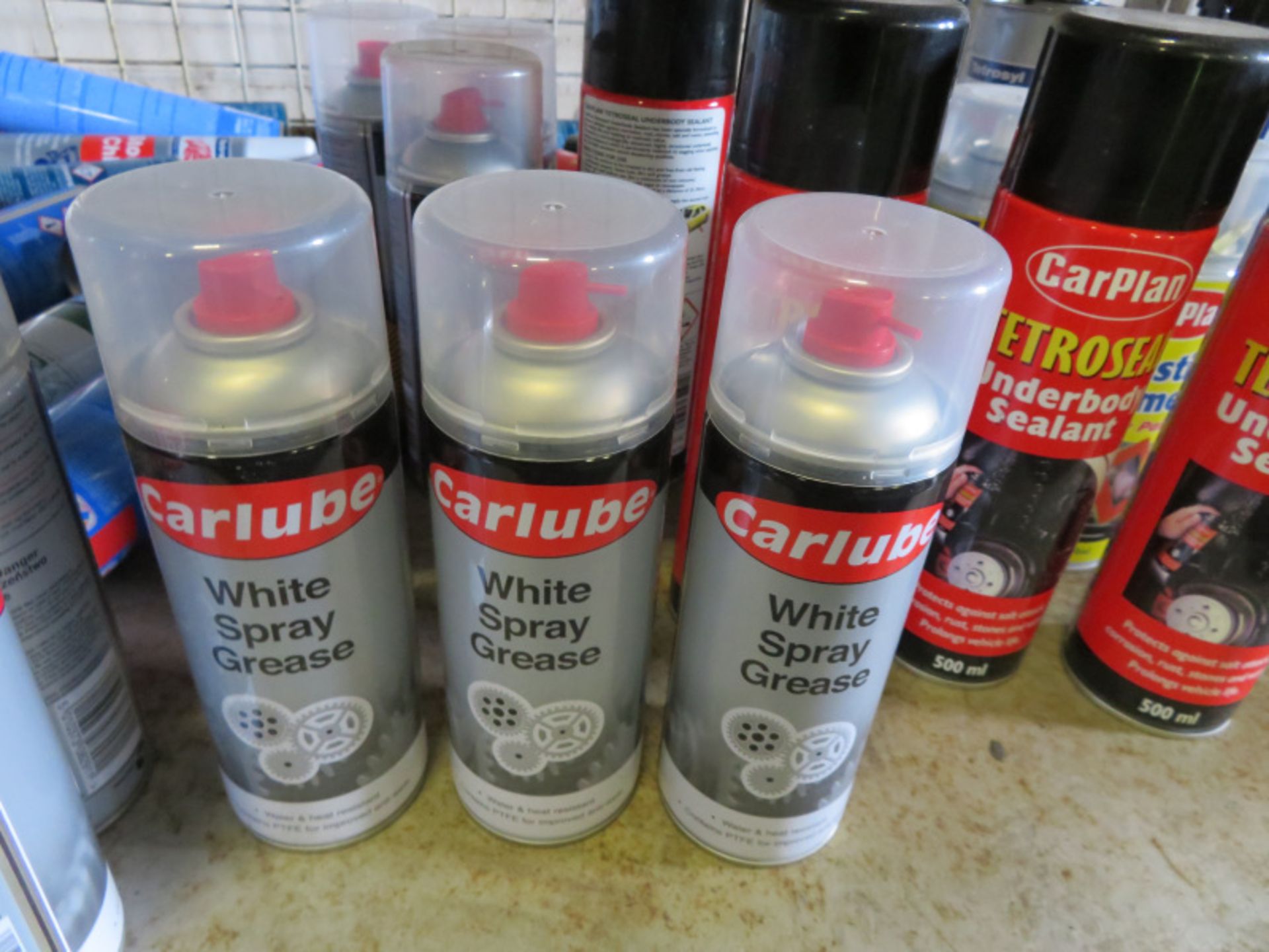 Various Car care sprays - Wheel paint, Stone chip, White spray grease, Underbody sealant, - Image 3 of 6