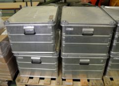 4x Zarges Aluminium Storage Cases L 790mm x W 590mm x H410mm