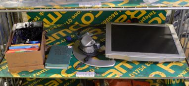 Philips PC monitor 170CS with stand & Pocket language books, headphones, tapes, Julie Parker cards