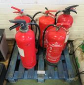 5x Fire extinguishers - in need of servicing