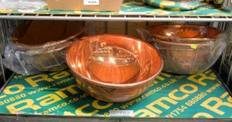 5x Copper Mixing Bowls