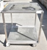 Stainless Steel Mobile Bench - 750 x 750 x 900mm