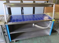 Heated servery counter with tray rail - L 1500mm x W 780mm x H 1340mm