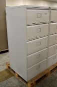 5 drawer Filing Cabinet - W 640mm x D 660mm x H 1450mm - (damage to panels as seen in pictures)