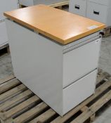 Metal 2-Drawer Office Pedestal - W 430mm x D 800mm x H 700mm