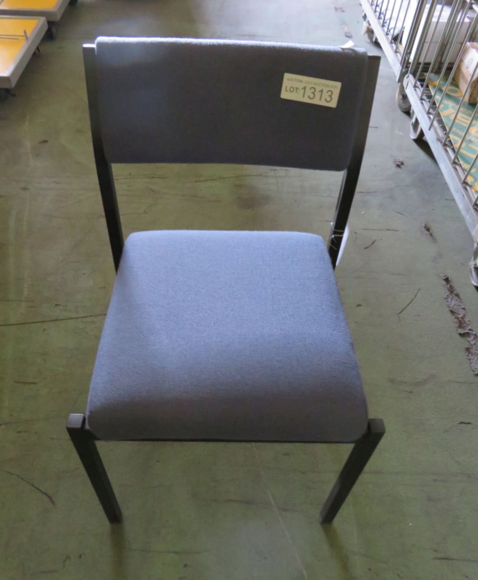 3x Blue Fabric Chairs - Image 2 of 3