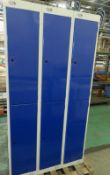 2x 6 Door Storage Lockers - No Locks In Door - L 900mm x W 550mm x H 1800mm - damage to do