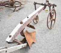 HORSE PLOUGH SINGLE FURROW WITH WOODEN BEAM.