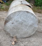 GALVANIZED CYLINDRICAL WATER TANK, TOP FILLING, WITH TAP (may have originally fitted on Lot 160)