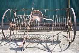 HOWARD, BEDFORD, ENGLAND. HORSE RAKE WITH ORIGINAL SEAT