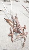 ANTIQUE WOODEN BEAM HORSE PLOUGH, SINGLE FURROW