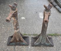 TWO LARGE SCREW JACKS, POSSIBLY EX RAILWAY