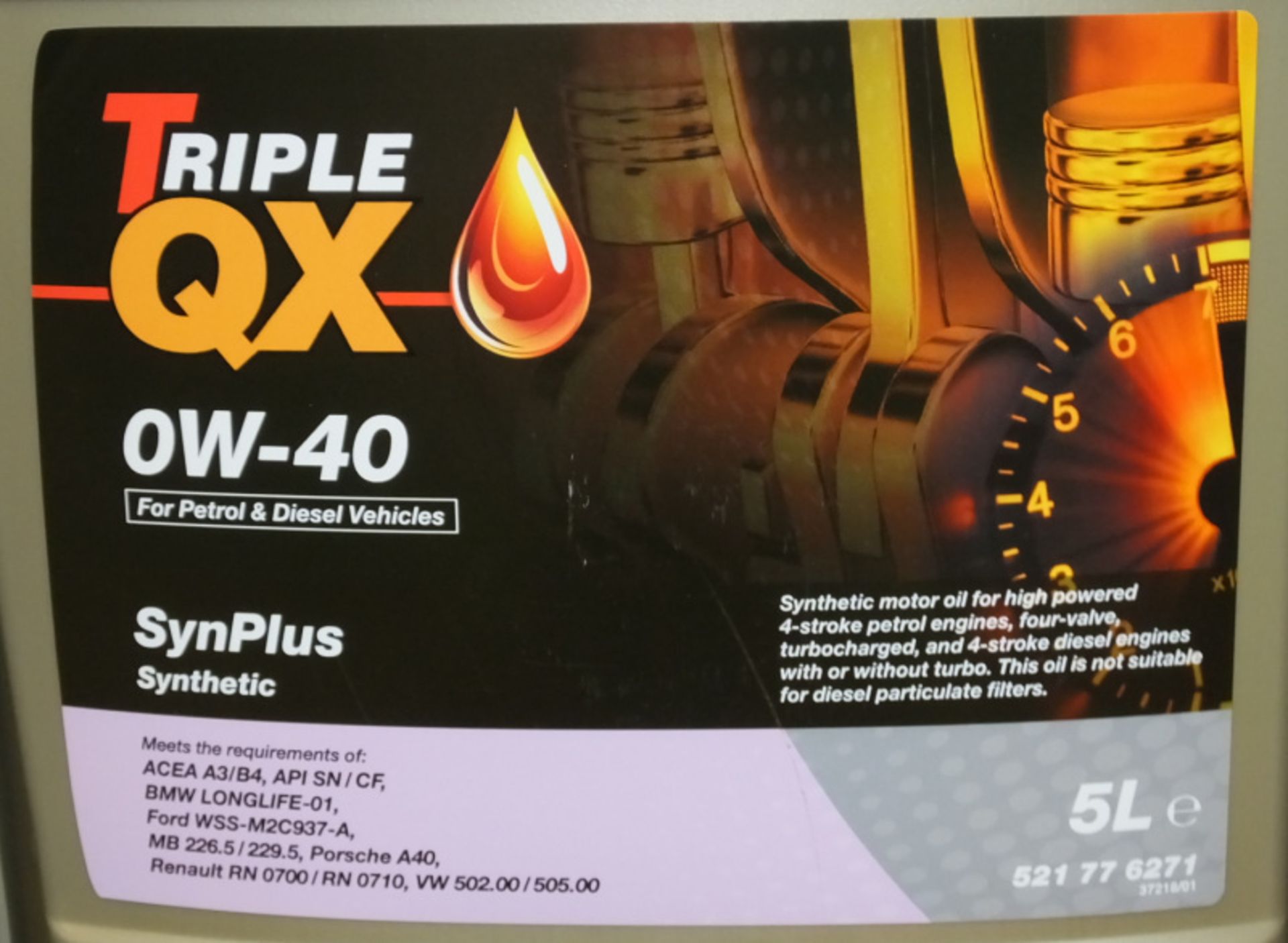 1x Triple QX 0W-40 synplus synthetic 5L & 1x Triple QX5W-40 synplus synthetic 5L - Image 3 of 3
