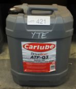 1x Carlube Driveline ATF-Q3 Automatic transmission Fluid 20L