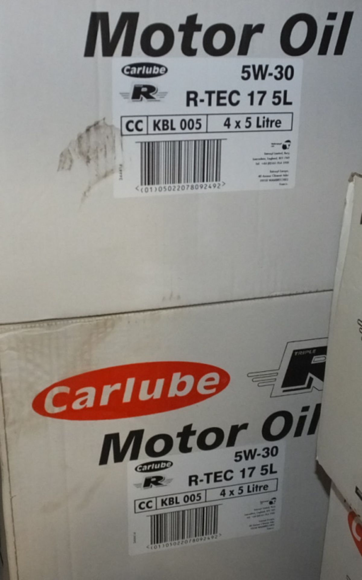 4x Boxes Carlube R-Tec 17 5W-30 5L - 4 per box. 3x Boxes of Carlube R-Tec 5 0W-20 1L - 12 - Image 5 of 6