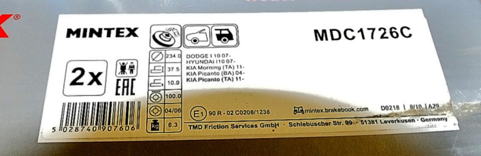 Mintex Brake Discs - Please see pictures for examples of part numbers. - Image 6 of 6