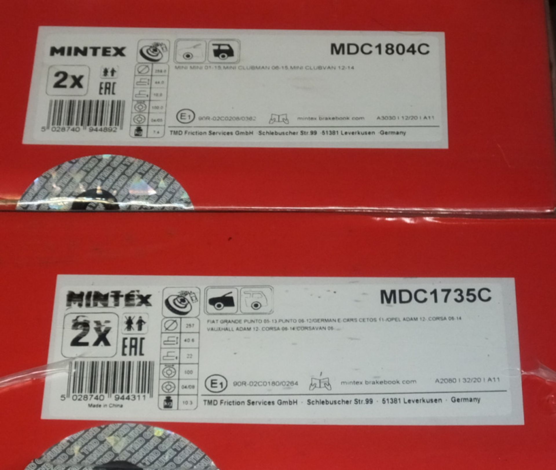 Mintex Brake Discs - Please see pictures for examples of part numbers. - Image 6 of 10