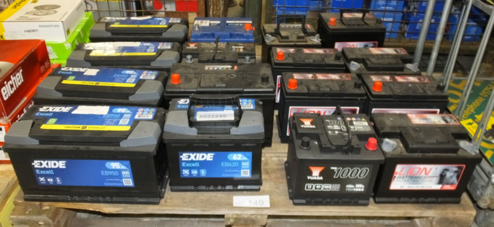 Various Vehicle Batteries - Lion 014 60Ah, 2xLion 097 60Ah, 3x Lion 038 45Ah, Yuasa 1000