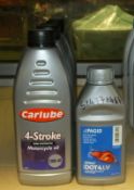 6x Carlube 4-Stroke semi synthetic motorcycle oil 10W-40 1L & 1x Pagid DOT4LV brake fluid