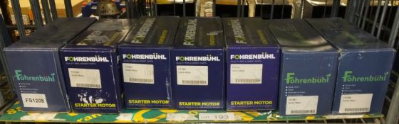 7x Fohrenbuhl Starter motors - Please see pictures for examples of part numbers.