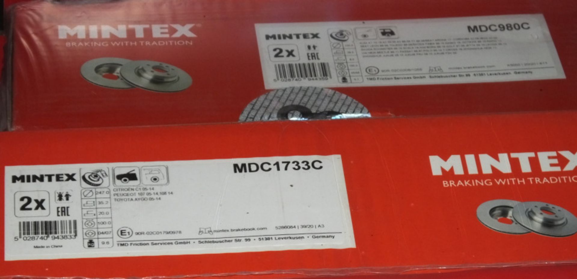 Mintex Brake Discs - Please see pictures for examples of part numbers. - Image 4 of 10