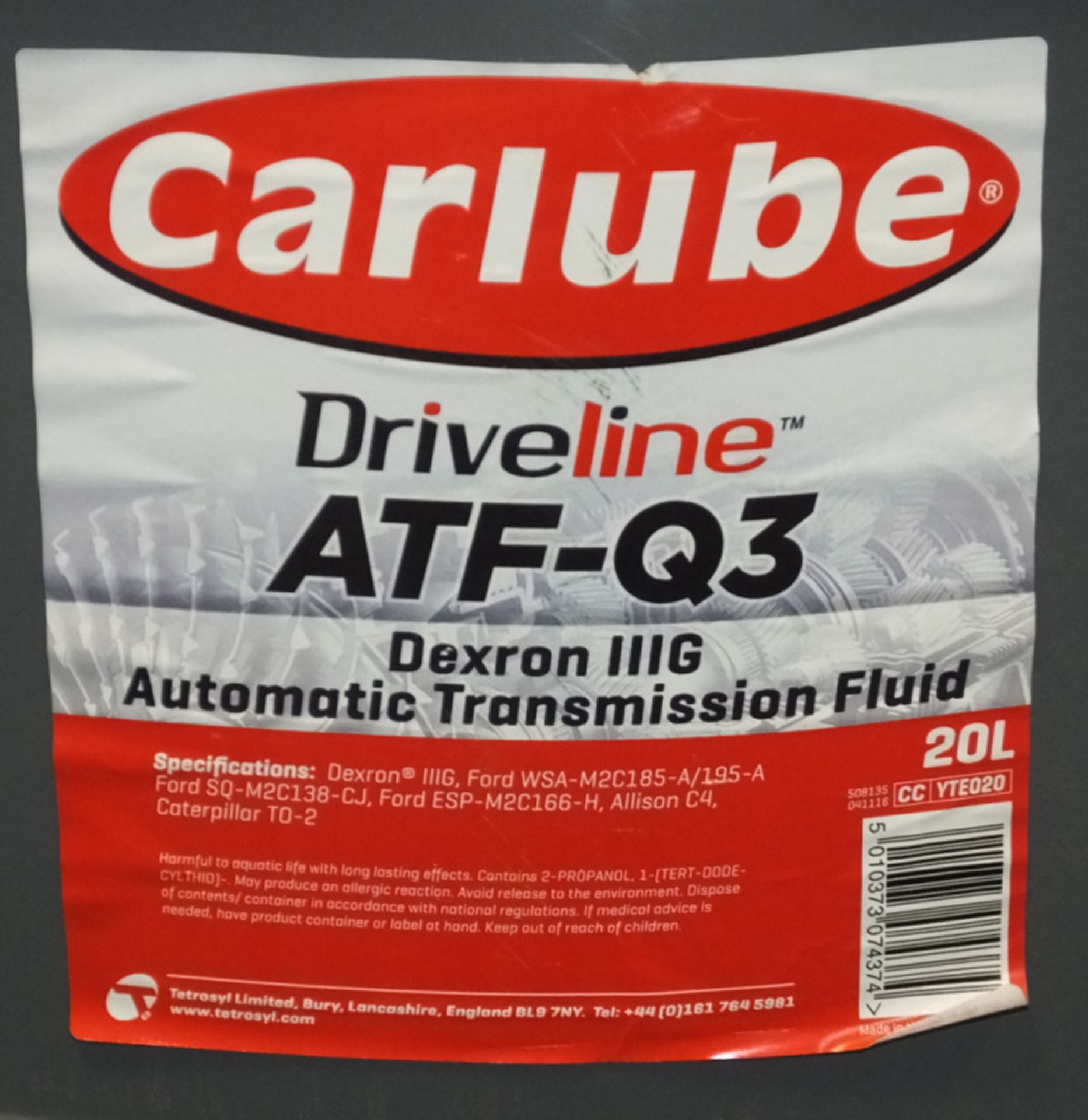 1x Carlube Driveline ATF-Q3 Automatic transmission Fluid 20L - Image 2 of 2