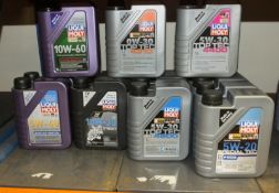 Various 1L Liqui Moly oils 2x 5W-40, 1x 10W-60, 2x 10W-30, 1x 0W-30 Top-Tec 4310, 3x 5W-30