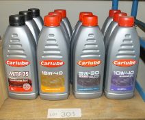 3x Carlube MTF-75 Manual transmission fluid 1L, 3x Carlube 15W-40 semi synthetic 1L,