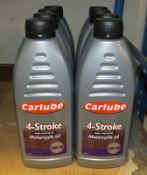 8x Carlube 4-Stroke 10W-40 semi synthetic motorcycle oil 1L