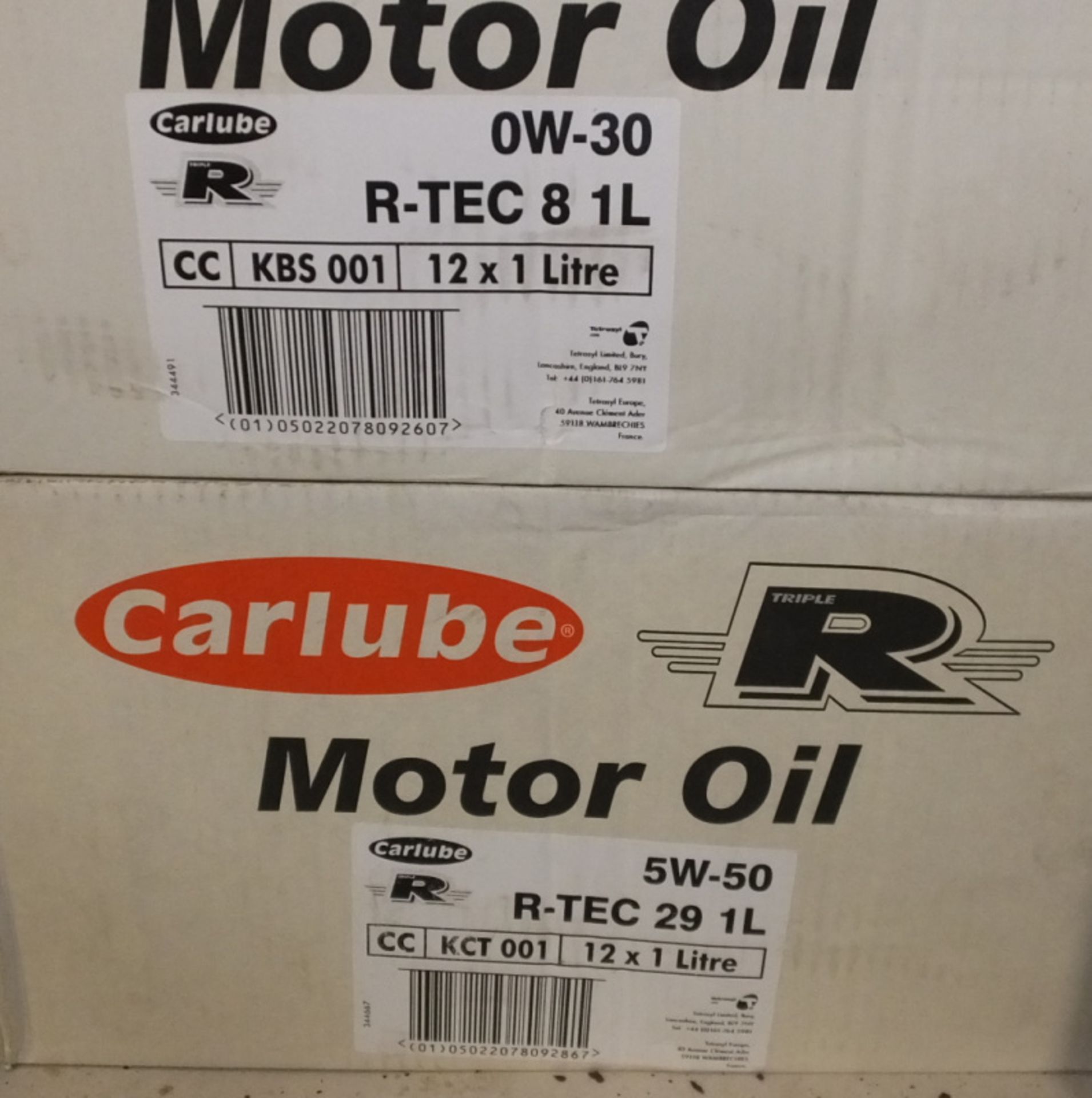 4x Boxes Carlube R-Tec 17 5W-30 5L - 4 per box. 3x Boxes of Carlube R-Tec 5 0W-20 1L - 12 - Image 2 of 6