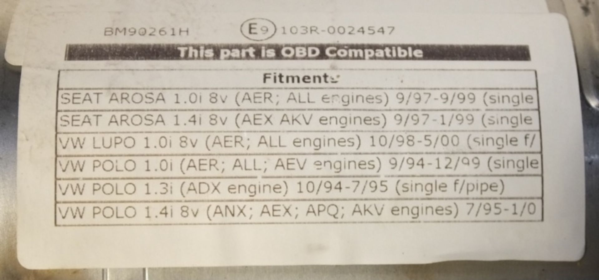 SEAT AROSA 1.0 09/97-09/99 Catalytic Converter - Image 7 of 7